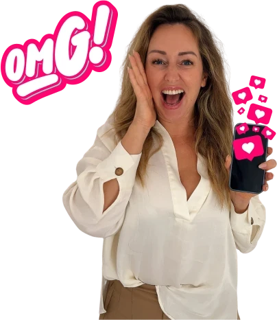 Inviting image of Janneke shouting OMG